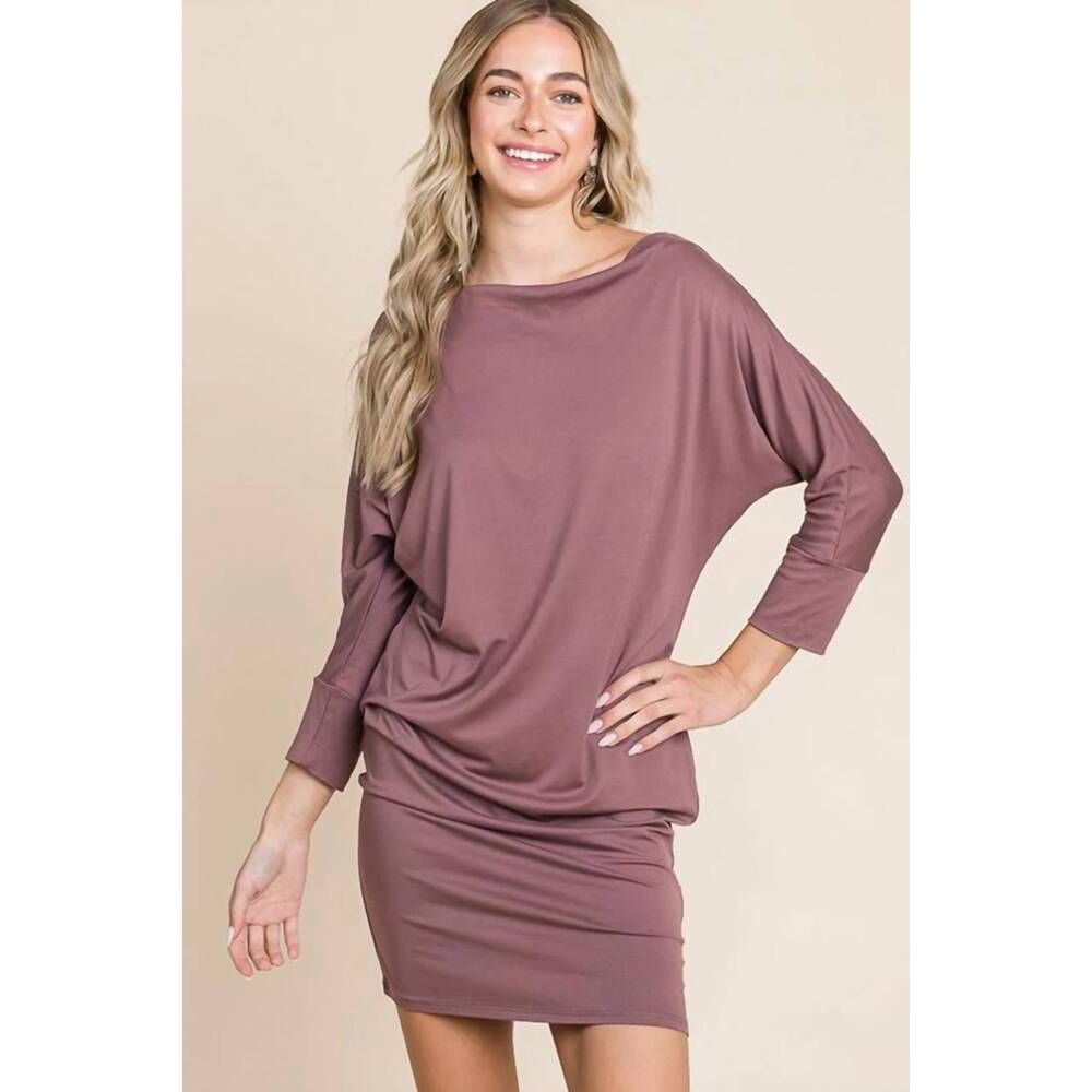 NEW CULTURE CODE dorman sleeve mini dress in red bean